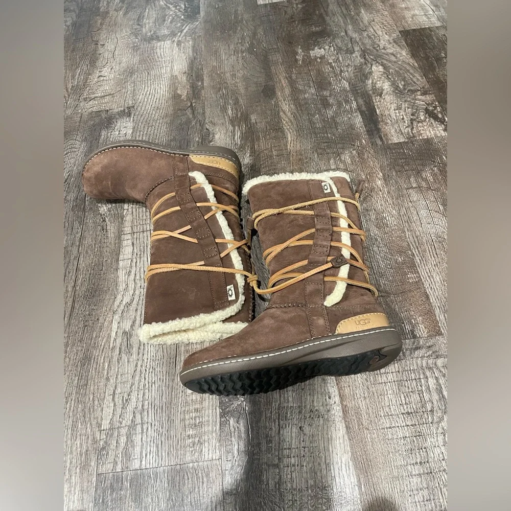 UGG Brown Shearling-Lined Winter‎ Boots